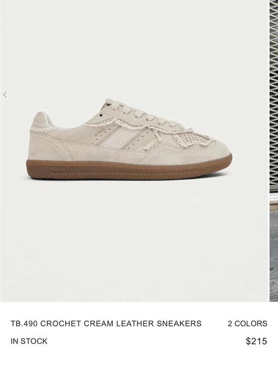 ALOHAS Shoes - ALOHAS Suede Cream Leather Crochet-Trim Sneakers